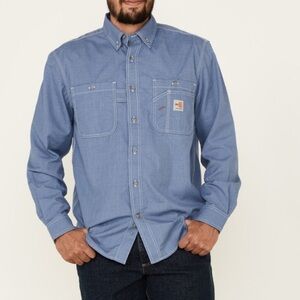 NWT Carhartt Men’s Fire Resistant Lightweight Woven Work Shirt Size Large